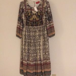 Anthropologie Embroidery Maxi Dress.